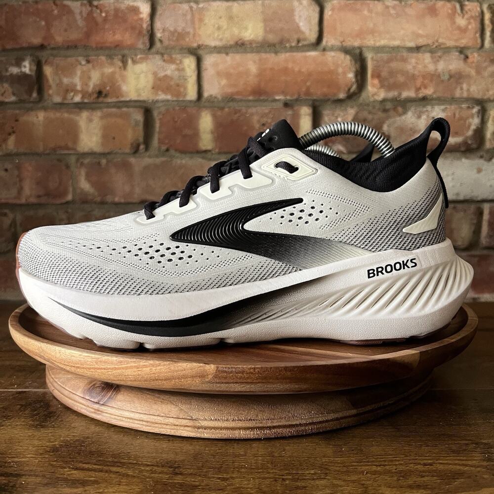Brooks Glycerin 23 Mens Size 9 White Black Plush Cushion Running Shoes Sneakers